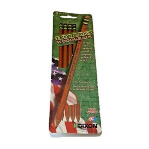 Dixon‎ Ticonderoga Woodgrain No. 2 Soft Pencils Real Wood #13912/HB Art Supplies